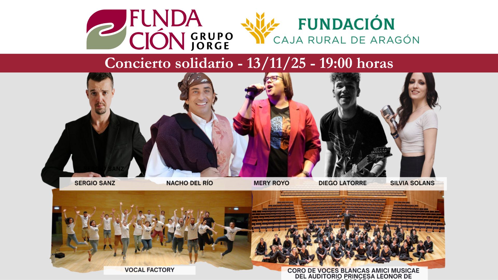 Concierto Solidario: Nos unimos a Fundación Caja Rural de Aragón por una  buena causa | Fundación Grupo Jorge